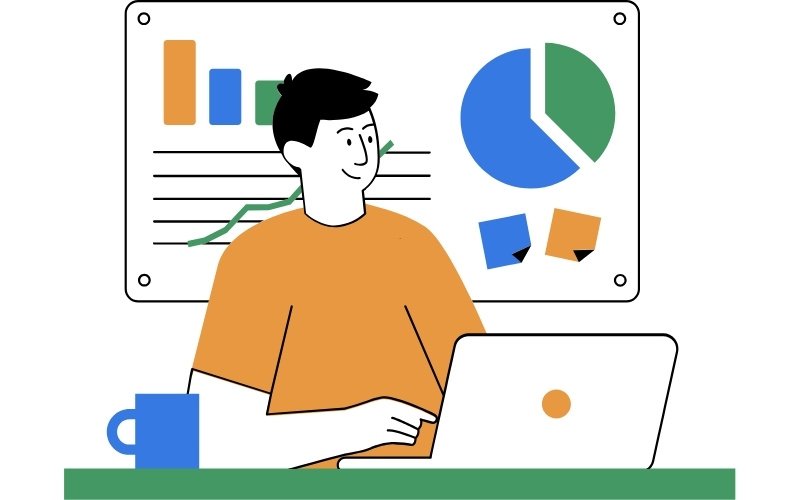 Person writing SEO-friendly content on a laptop with Google ranking analytics on screen